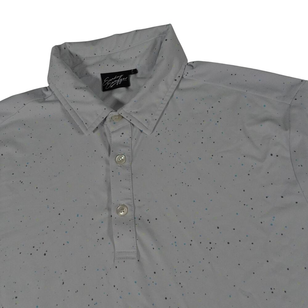Sunday Swagger Paint Splatter Performance Golf Polo Shirt Men's Large